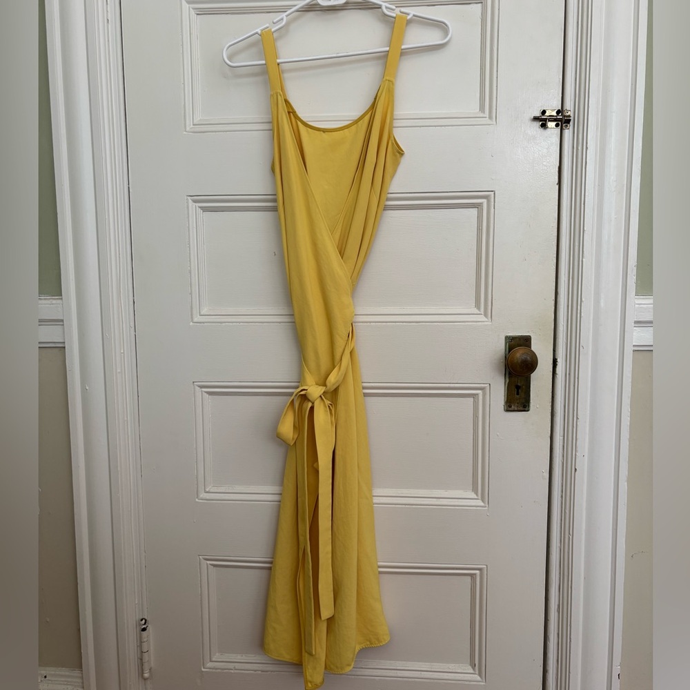 Everlane Yellow Wrap Dress